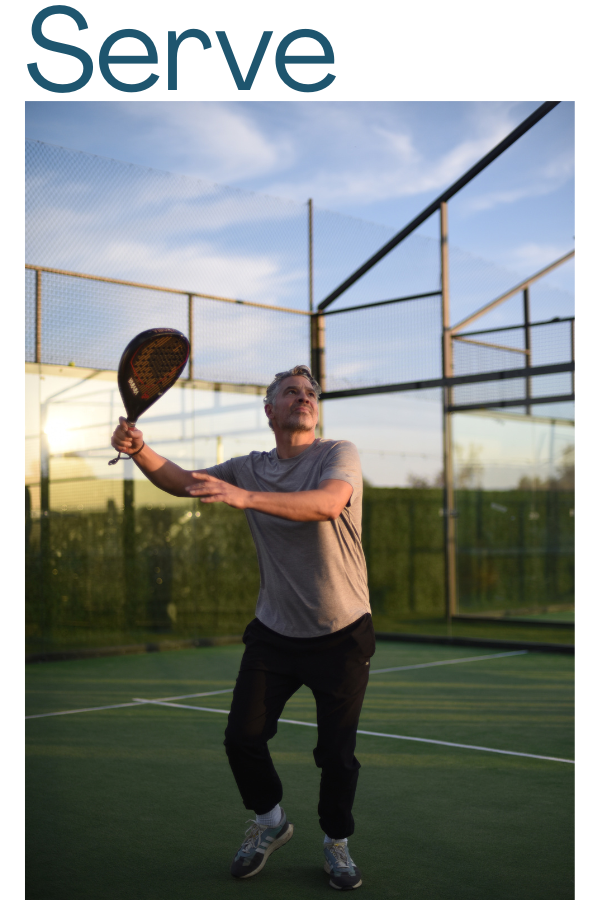Serve — Pura Padel rooftop courts and equipment
